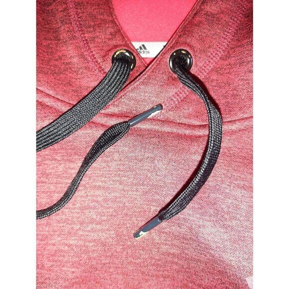 Mens Medium Adidas Clima Warm Team Issue Pullover Hoodie Sweatshirt Red Black - Picture 5 of 5